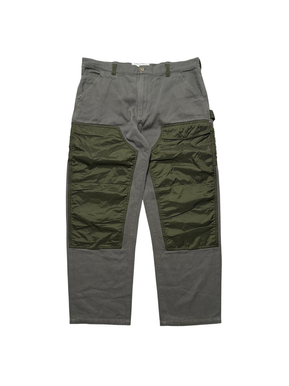 18 East Low Fidelity Double Knee Carpenter Pants Men's L Gray Olive Green